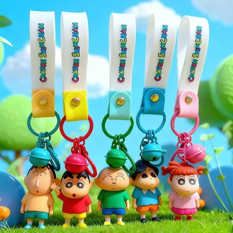 GANTUNGAN TOKKADO Crayon Shinchan Basic Bell Keychain Bag Charm Original Cute Bell Keychain