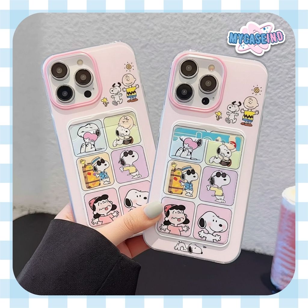 PRINTING CARD CASE SNOOPY สําหรับ oppo a16 a55 a54s a15 a15s a3s realme c1 a9 a5 a5s a31 a92 a52 a54