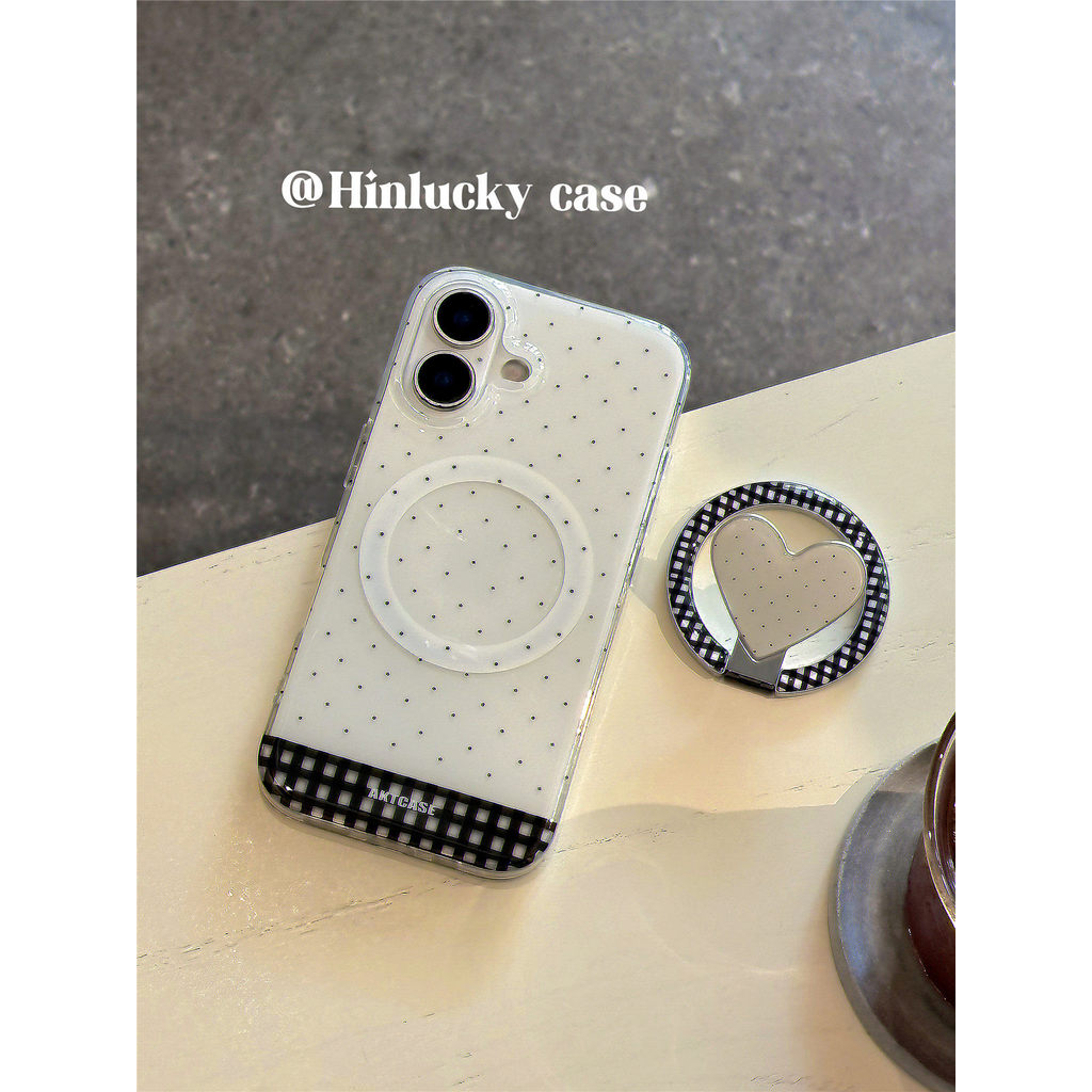ลายสก๊อต Love Polka Dot วงเล็บแม่เหล็กเหมาะสําหรับ Samsung S26 S22 S23 S24 S25 FE Ultra เคสโทรศัพท์ S25FE กันกระแทก A56 เคสป้องกัน ราคา ถูกที่สุด ดีลบีเคเค
