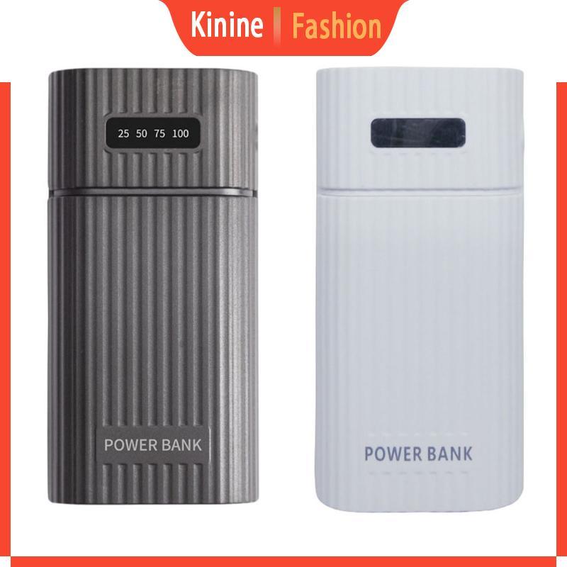 KIN DIY สําหรับเชลล์พร้อมไฟฉาย LED 5V DIY 2x 18650 21700 สําหรับกรณีกล่องเก็บการชาร์จโดยไม่ต้อง