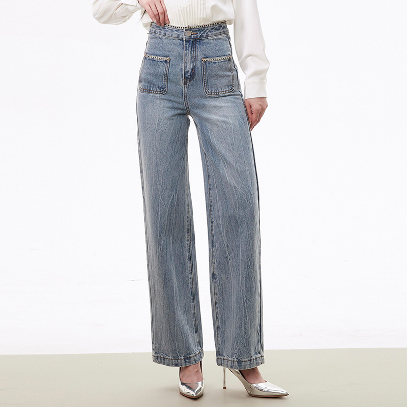 กางเกงยีนส์ผู้หญิงฤดูใบไม้ร่วง ทำจากผ้าฝ้าย สวมใส่ง่าย อีวสูง ลดราคากับ O'Reilly