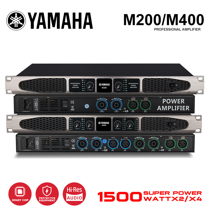YAMAHA M200/M400 LAMPLFIER Professional Digital Pure Post-Stage Power Amplifier, เครื่องขยายเสียงการ