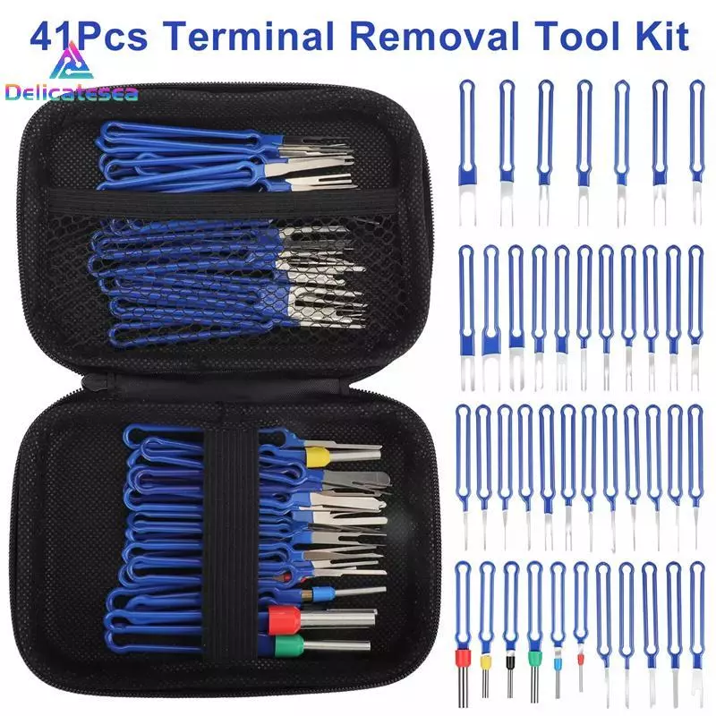 [Delicatesea] 41Pcsprehensive Car Electric Terminal Removal Ejector Tool, Connector Pin Extractor Release Puller สําหรับซ่อมรถยนต์ใหม่