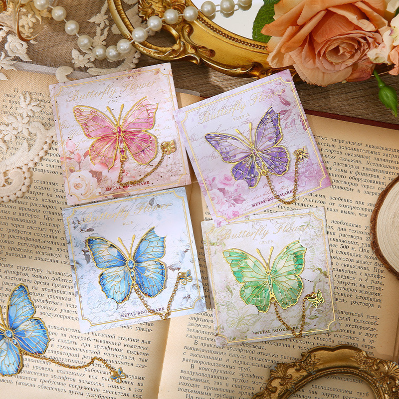 Yujian Eslite Flower Butterfly Series ที่คั่นหนังสือโลหะ ครูรับปริญญา ทองเหลืองกลวง ของที่ระลึก
