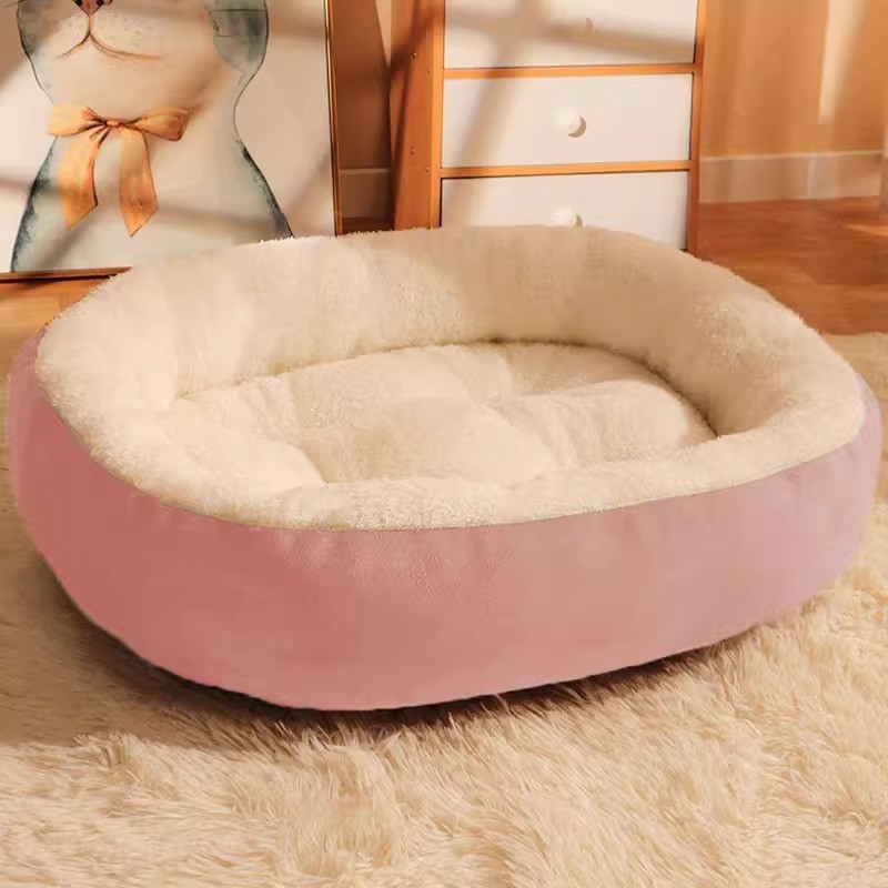 Cat bed with plush lining, dog bed, winter warm pet nest, dog bed, cat villa, pet supplies