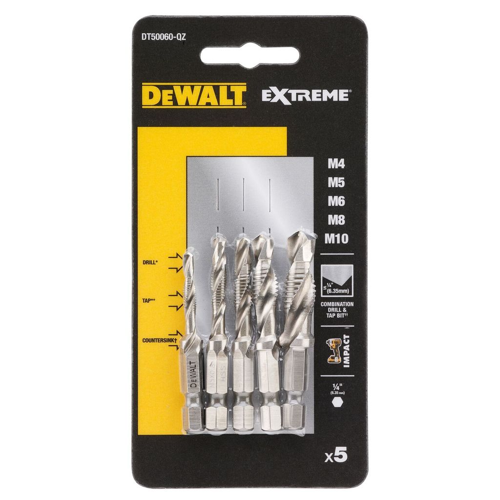 DEWALT รุ่น DT50060-QZ ดอกต๊าปสว่านกระแทก M4 M5 M6 M8 M10