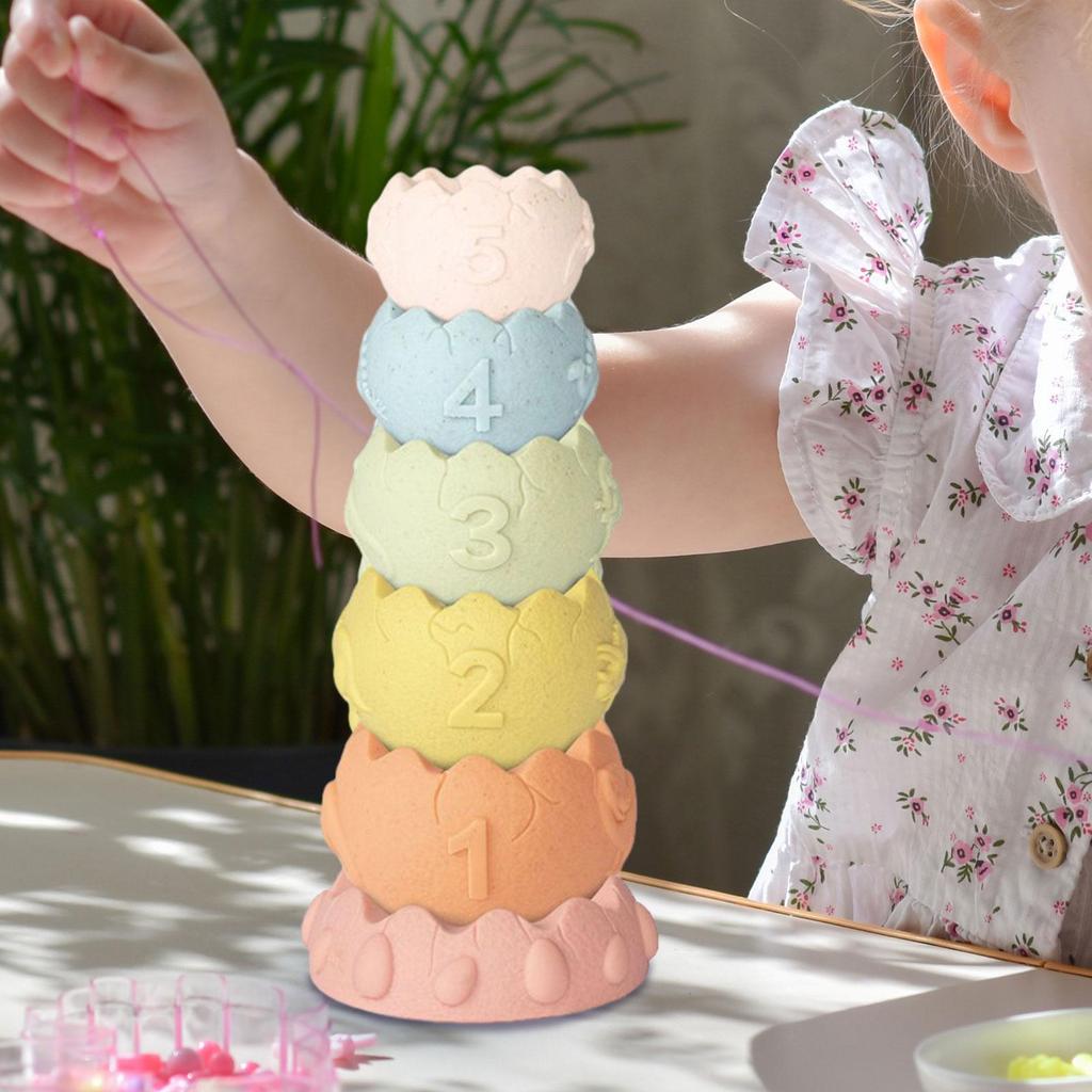 [szxflie3n] Montessori Toy Stacking Cups Game Training Toy Blocks Stack Interactive Toy