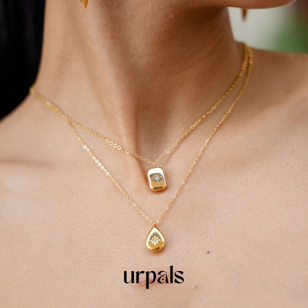 URPALS สร้อยคอ Stainless ชุบทอง18K ไม่ลอกไม่ดำ แพ้ง่ายใส่ได้