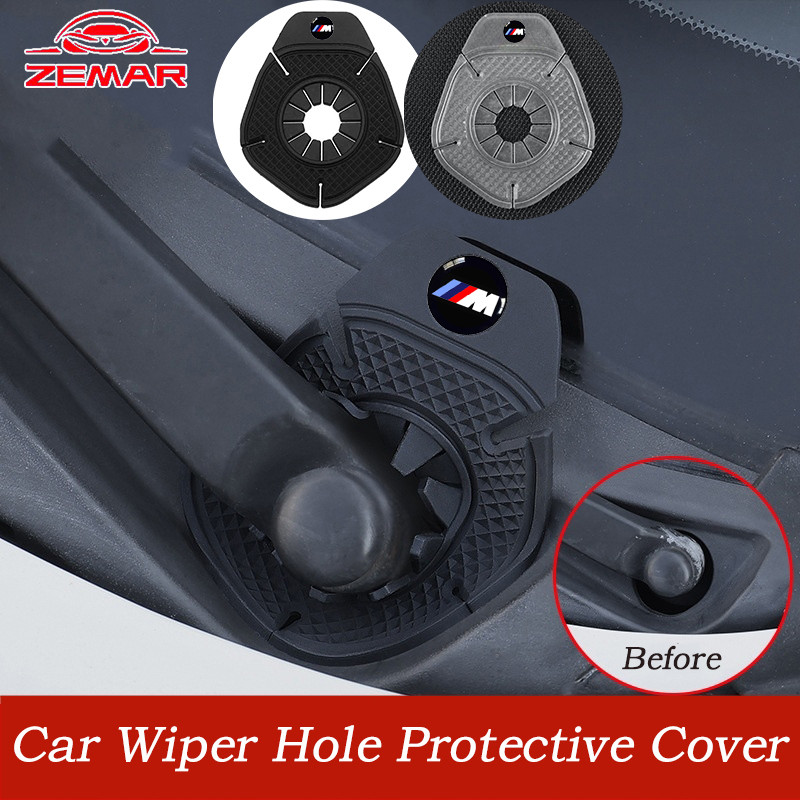 1/2 ชิ้น BMW M สากลสากลสากล ฝาครอบที่ปัดน้ำฝนรถยนต์ แผ่นป้องกันที่ปัดน้ำฝนรถยนต์ ฝาครอบกันฝุ่นกันฝนร