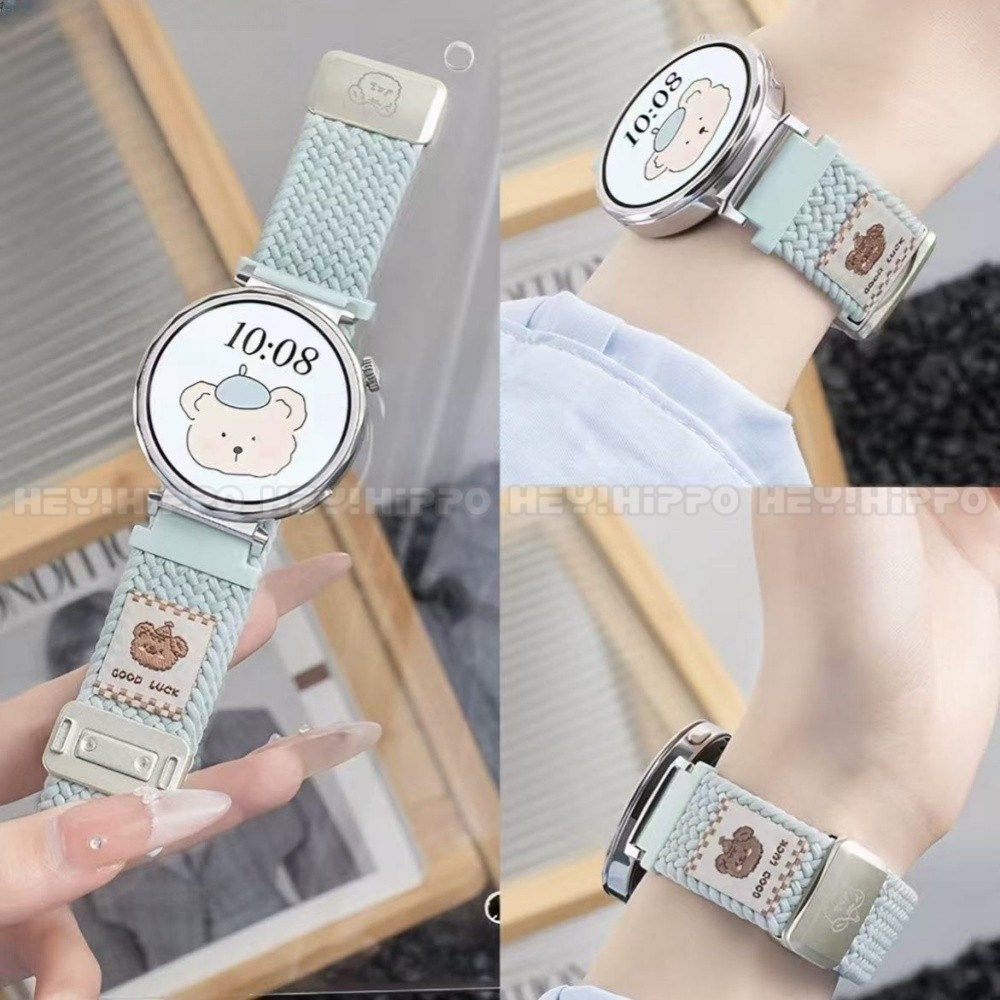 หมวกหมีทอสายคล้องคอเหมาะสําหรับ Huawei GT641 มม./46 มม.GT6proเหมาะสําหรับHuaweiนาฬิกา 5 GT5 GT4 GT2 