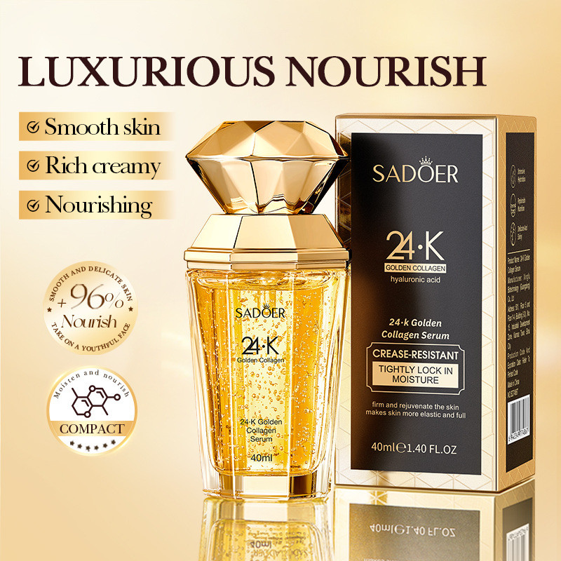 24 · K โกลด์ คอลลาเจนสาเซ็นซ์ ชุ่มชื้น ชุ่มชื้น ปรับปรุง  เส้นละเอียด ปรับปรุงความยืดหยุ่นของผิว 40 