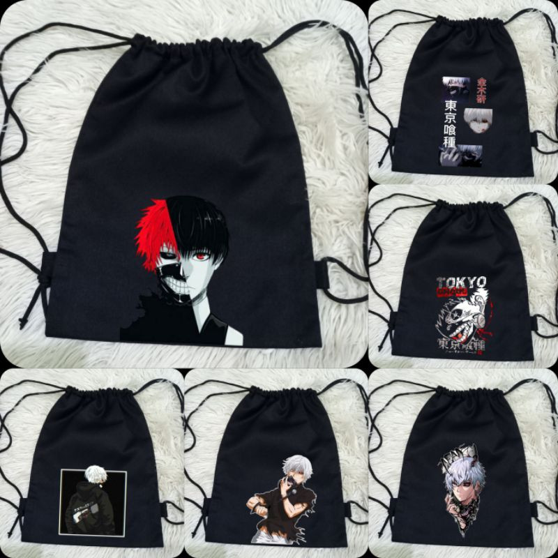 Kaneki Tokyo Ghoul Series Premium Canvas Drawstring Bag Tokyo Ghoul Anime String Bag ผ้าใบพรีเมี่ยม/