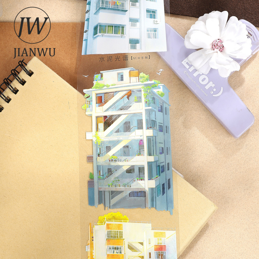 JIANWU 70 มม.* 5.2 ม.VINTAGE City High-rise Building ภูมิทัศน์วัสดุ Collage Scrapbooking PET เทป Creative Journal เครื่องเขียน ราคา ถูกที่สุด ดีลบีเคเค แกลเลอรีภาพที่ 4