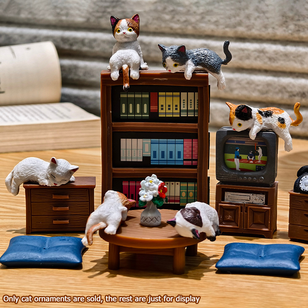 น่ารักการ์ตูนแมวเครื่องประดับตกแต่งโต๊ะคอมพิวเตอร์สร้างสรรค์หน้าจอ Handmade เครื่องประดับดิน