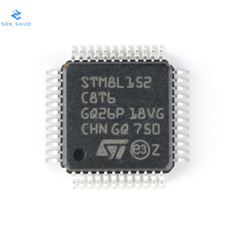 ของแท้ 100% STM8L152C8T6 LQFP-48 16MHz/64KB หน่วยความจําแฟลช/8-Bit Microcontroller-MCU ชิป