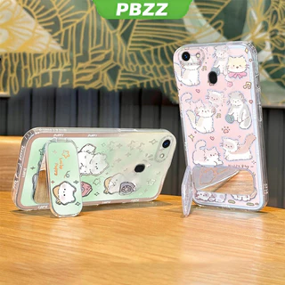 PBZZ FOR เคส เคสสําหรับ OPPO F5 OPPO F7 เคสโทรศัพท์ Softcase ซิลิโคนป้องกันกันกระแทก Clear Cover ดีไซน์ใหม่ความงาม CARTOON CAT พร้อมที่วาง TYMYZJ01