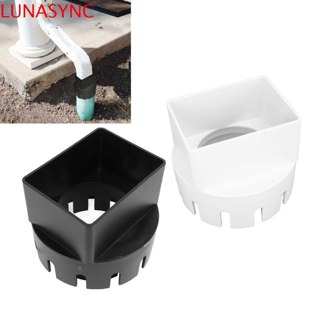 LUNASYNC Rain Gutter Downspout Adapter, PVC Compatible วัสดุพลาสติก Gutter Drain Adapter, ลูกฟูกเข้า