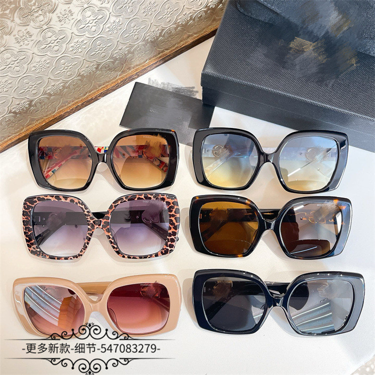 3U8F DG New holiday-style large square sunglasses, the same style as popular on social media, unique
