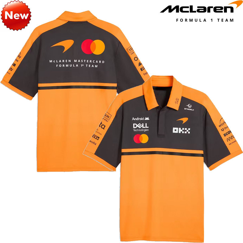 ผู้ชายผู้หญิง2026เสื้อแข่งรถย์ฉ1ฤดูร้อนฉ1สไตล์ใหม่แขนสั้น กองทัพเรือ โปโลย์