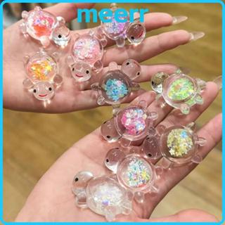 MEERR 10pcs เต่า Figurines, Vibrant สีสันเรซิ่น Luminous เต่…