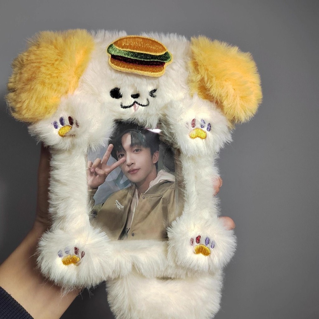 Huang Zihongfan สินค้า Burger Puppy Plush Card Holder 10 ซม.Star Chasing Photocard Storage Case กระเ