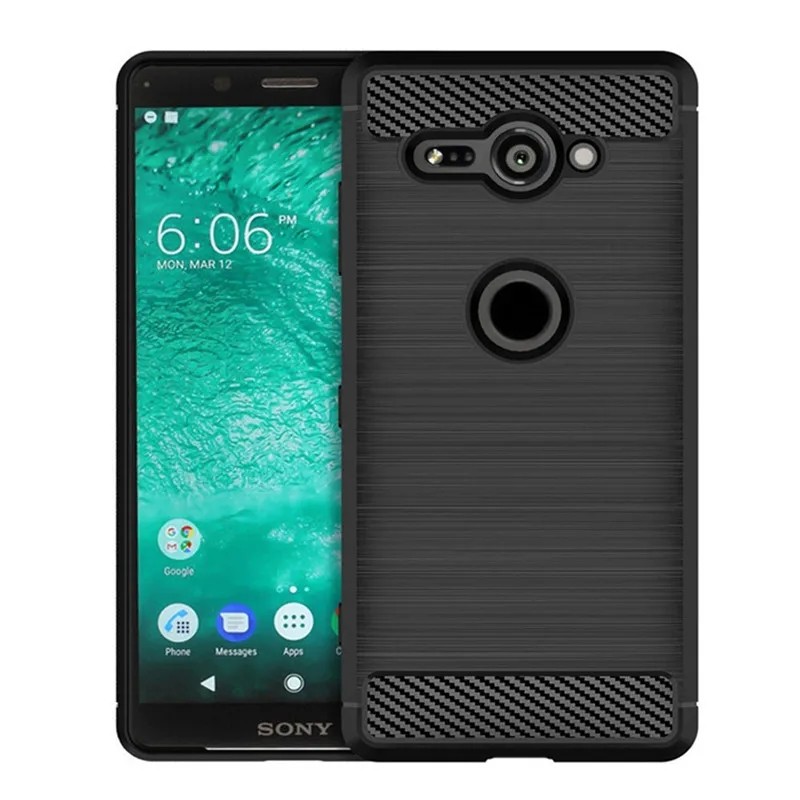 Brushed Case For Sony Xperia XZ2 Compact Matte Silicone Cover for sony xz2 Compact xz2mini เคสคาร์บอ