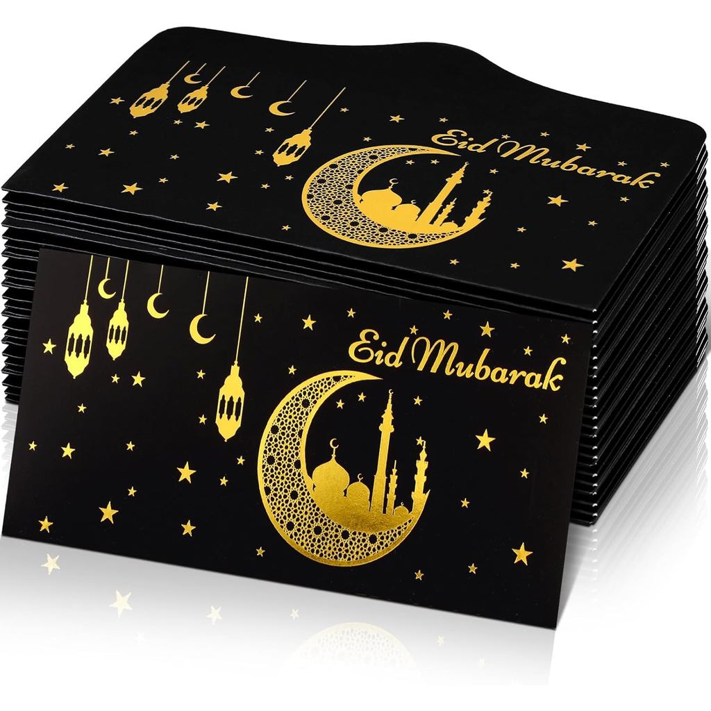 24 ชิ้น Eid Mubarak เงินซองจดหมายสําหรับเงินสดของขวัญ 6.7x3.2 นิ้ว Lucky Cash ของขวัญ Cardholders กร