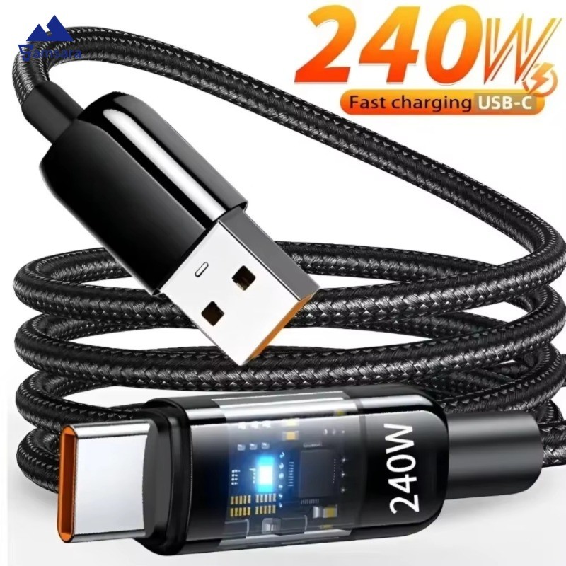 สายชาร์จเร็ว 240W - USB ถึง TypeC สายข้อมูลป้องกันการหยุดพักข้อมูลความเร็วสูง - เทคโนโลยีแกนทองแดงสําหรับสมาร์ทโฟน