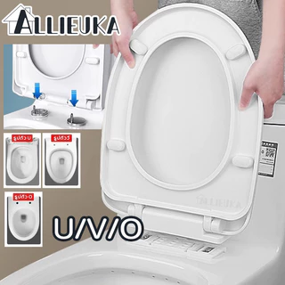 Allieuka ฝารองชักโครก รองนั่งชักโครก ติดตั้งใน 1 วินาที ฝาชักโครก รูปทรง U/V/O เพิ่มความหนาป้องกันการแตกหัก