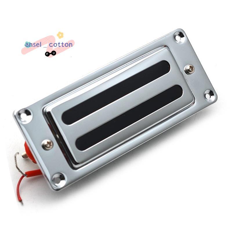 2 สาย 68X29MM มินิกีตาร์ไฟฟ้า Humbucker รถกระบะกรอบโลหะสําหรับ LP กีตาร์ Chrome, คอ