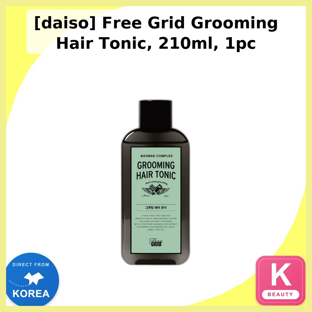 [daiso] Free Grid Grooming Hair Tonic, 210ml, 1pc / Korean Hair Tonic / Adds Volume / ของแท้ 100% by