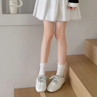 ถุงเท้าสตรี Agaric Edge สไตล์บางตาข่าย สีทึบ อินเทรนด์