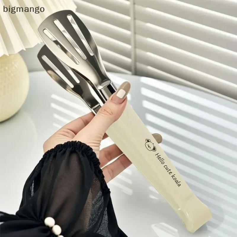 [bigmango] สแตนเลสแหนบอาหารเครื่องครัวบุฟเฟ่ต์เครื่องมือทําอาหารป้องกันความร้อนขนมปังคลิป Pastry Clamp สําหรับขนมหวานสลัดบาร์บีคิวสต็อกใหม่