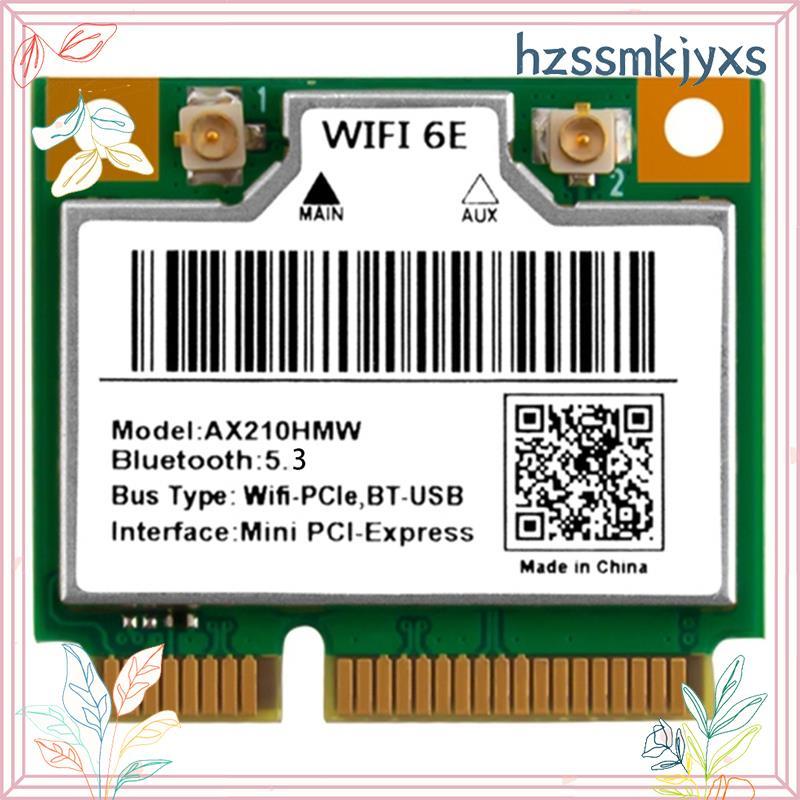 WiFi 6E Mini PCI-E AX210HMW การ์ดเครือข่ายไร้สายบลูทูธ 5.3 อะแดปเตอร์สําหรับแล็ปท็อปเดสก์ท็อป, Tri-B