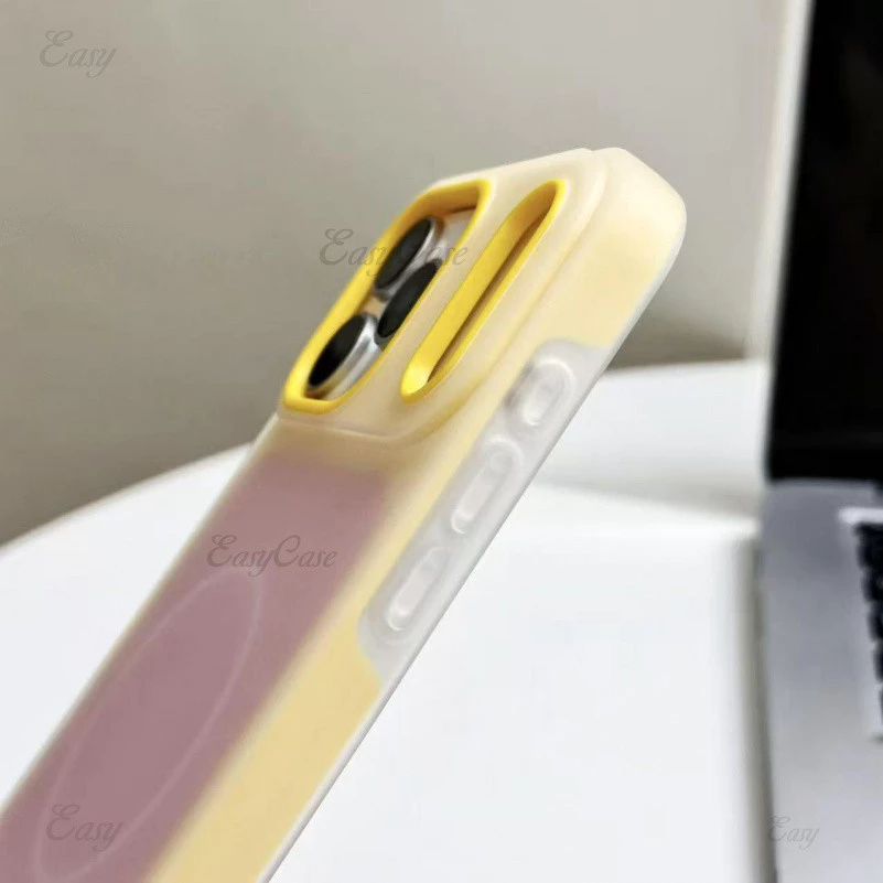 วุ้นแม่เหล็กสีคู่ 2-ใน-1 เคสแข็งสําหรับ ไอโฟน 17 16 15 14 13 มือโปร สูงสุด กันลื่นและป้องกันการตกกระแทกฝาหลัง thumbnail 4