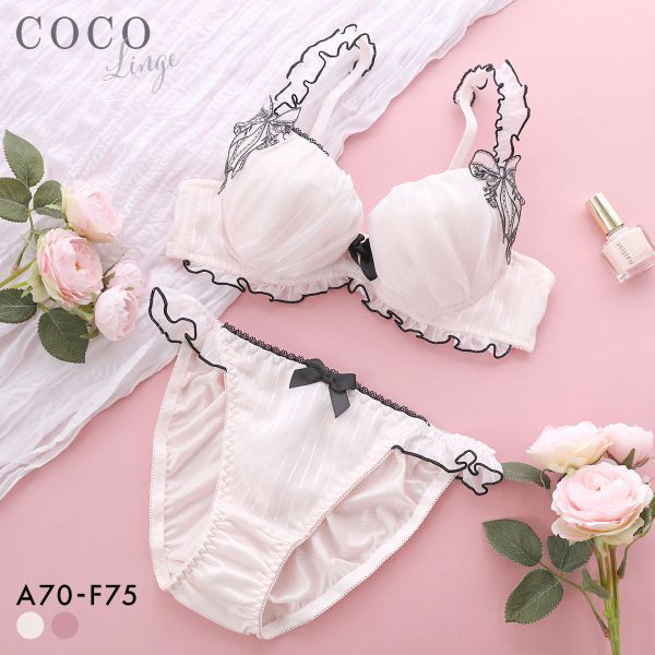 COCO Linge ชุดบราและกางเกงในลายทาง ดอลลี่ ซิมโฟนี (ขนาด A-F)(42327500)(ส่งตรงจากญี่ปุ่น)1