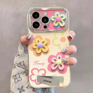 เคสโทรศัพท์ลายดอกไม้ ใช้ได้กับ iPhone 11/12/13/14/15Pro/17Pro/16ProMax, X/MAX/XR, 7/8P คุณภาพสูง สำหรับหน้าจอขนาดใหญ่