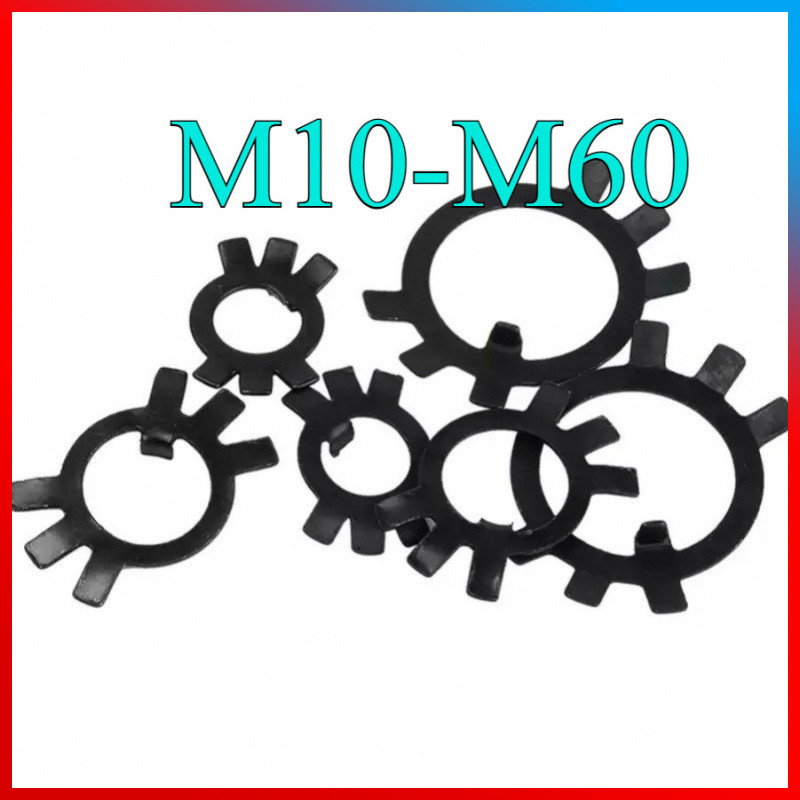 ปะเก็นตรวจสอบสีดําหยุดปะเก็นเหล็กสีดําหกกรงเล็บกษัตริย์ล็อคแผ่น M10-M60 HN-MB