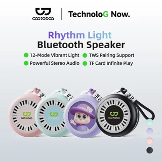 GOOJODOQ Bluetooth Speaker Stable Bluetooth 5.4 TWS Pairing Support TF Card Infinite Play 12-Mode Vibrant Light