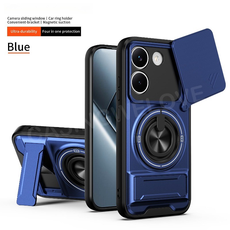 เคสโทรศัพท์สําหรับ Poco X8 Pro Max 4G 5G Poco X8 X6 X7 F6 F4 F5 F7 F8 Pro Max Ultra 2026 Max แม่เหล็กแหวนฝาครอบโทรศัพท์กันกระแทก Push ดึงกล้องป้องกันปกหลัง