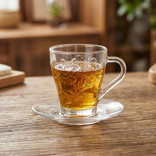 แก้วน้ำใสมีหูจับ แก้วกาแฟทนความร้อน แก้วใสเข้าไมโครเวฟได้ ดีไซน์เก๋ไม่ซ้ำใคร สำหรับชาร้อน กาแฟนม สวยหรู สต็อกไทย