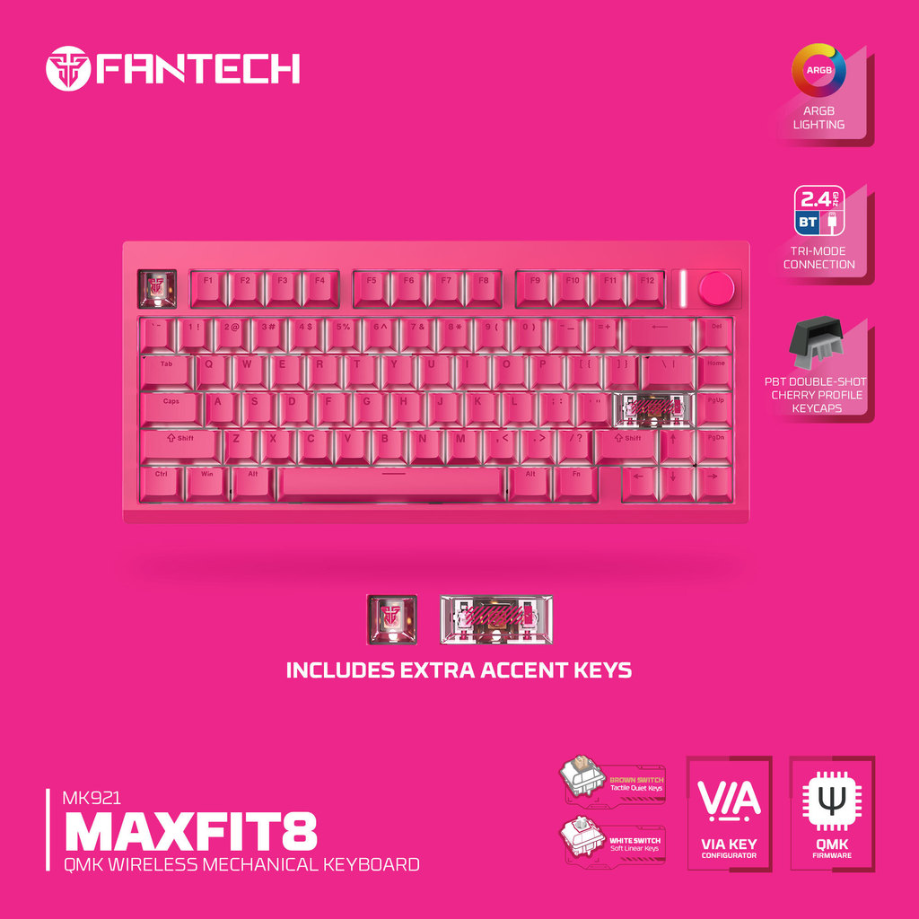 FANTECH MK921 MAXFIT8 QMK คีย์บอร์ดไร้สาย (Rossi Edition)