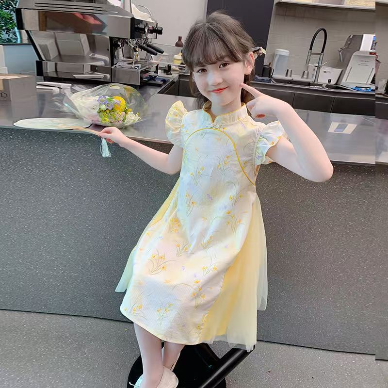 Zi Tong Luan Meng 2025 ฤดูร้อนสาว Hanfu Cheongsam ชุดสไตล์เจ้าหญิงฤดูร้อนเต้นรํา Fluffy Zi Tong Luan