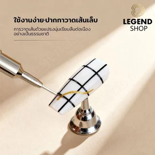 6/9/12/15/18 มม แปรงปากกาวาดเส้นเล็บ ด้ามจับไม้ สําหรับวาดลายดอกไม้และลายเส้นในงานเล็บ