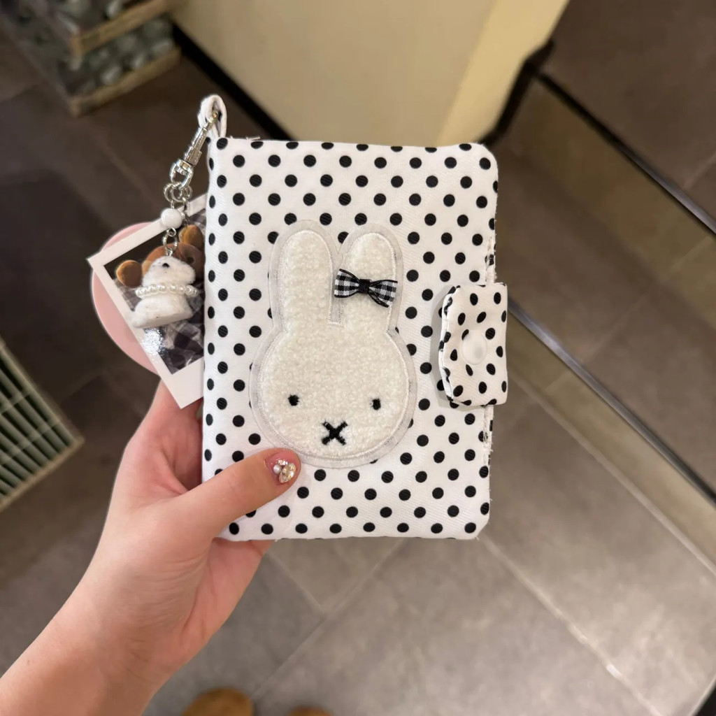 Kawaii Miffy Card Holder WalletCute ID Card Case พร้อมสายรัดและกระเป๋าซิป | กระเป๋าใส่เหรียญขนาดเล็กและที่วางรูปภาพออแกไนเซอร์ | พิ้งกี้ฮาเวน