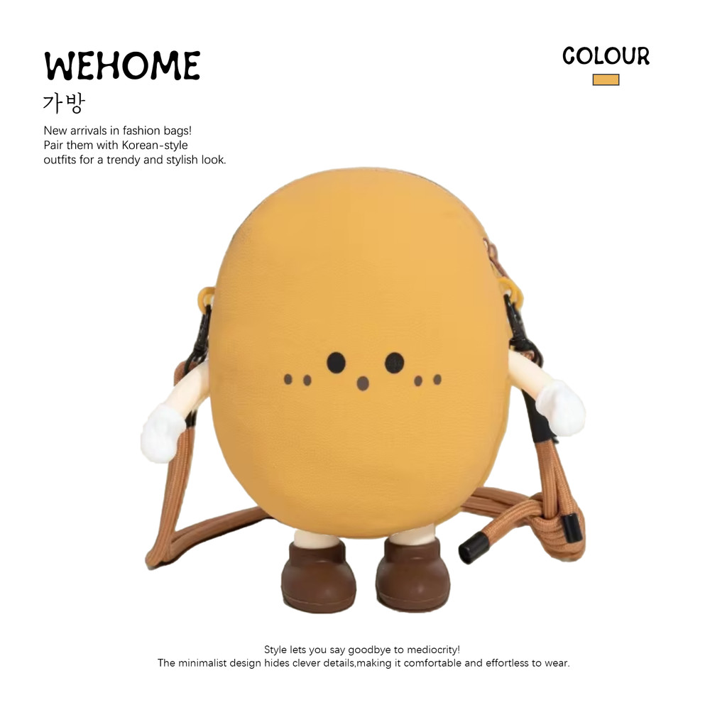 WEHOME Rae bag เทศกาลโรยน้ํา กันน้ําได้ มันฝรั่งน่ารัก กระเป๋าสะพายข้างผู้หญิง