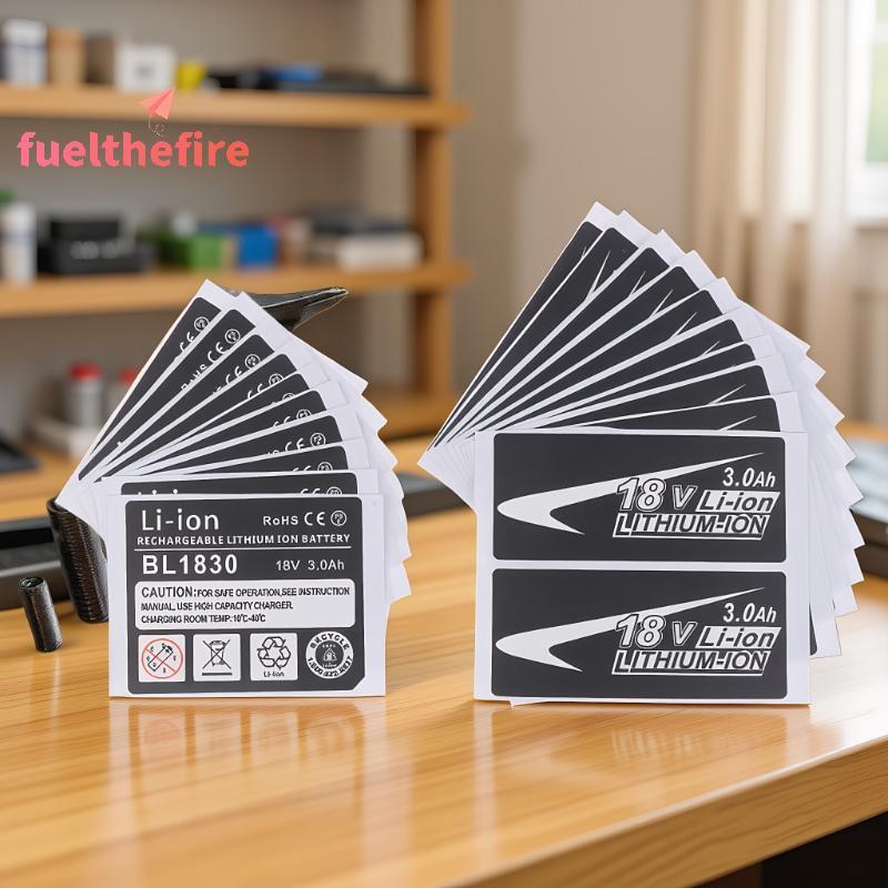 [Feel] 10 ชิ้น/เซ็ตสําหรับ 18V 3Ah 4Ah 5Ah 6Ah 9Ah BL1830 Li-Ion Battery Label Stiers 18V แบตเตอรี่ค