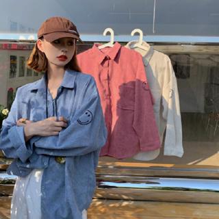 M-2XL เสื้อแจ็กเก็ต แขนยาว ผ้าลูกฟูก ทรงหลวม ขนาดใหญ่ สไตล์เ…