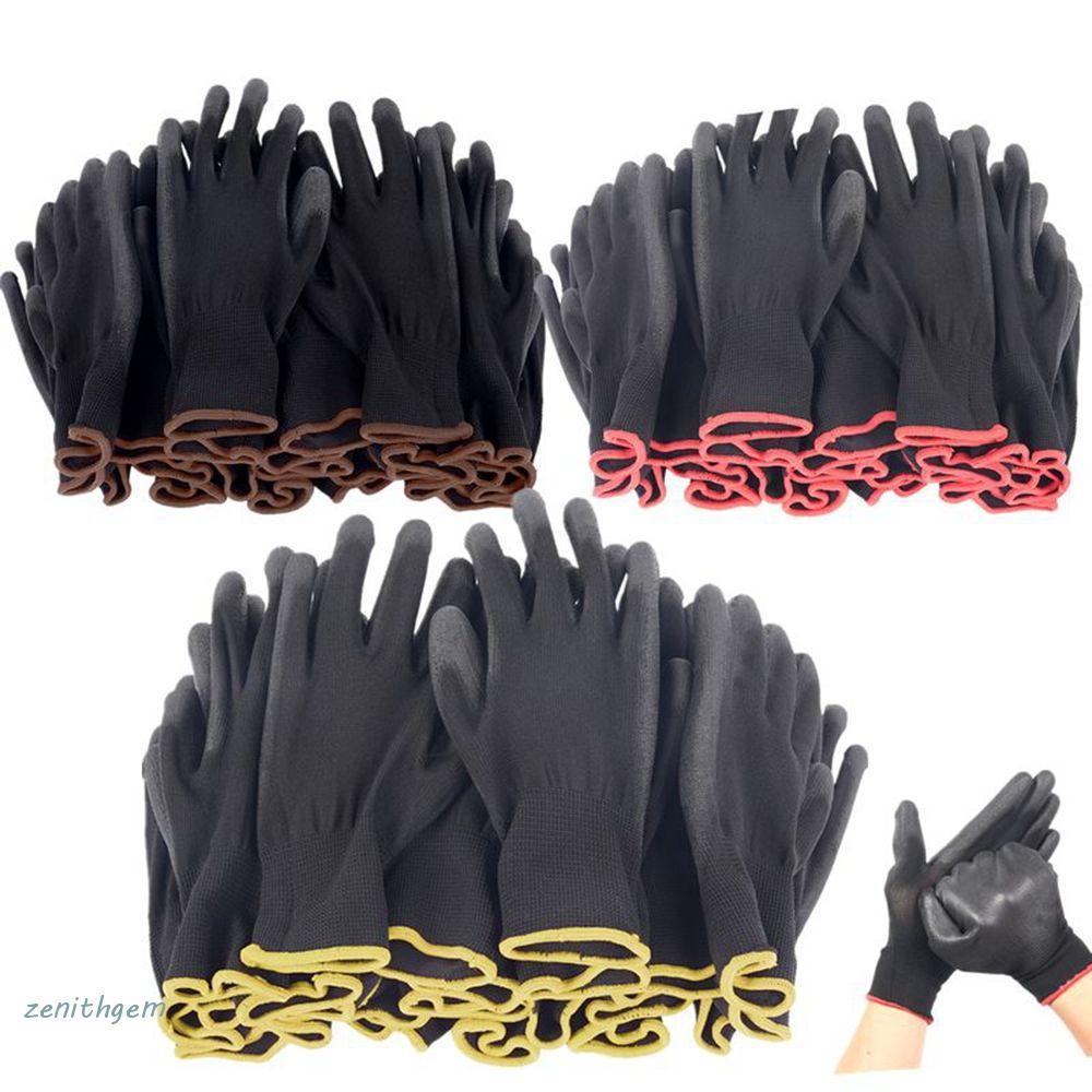 ZENITHG Garden Supplies Nylon 6 คู่ Workplace Grip Builders Coated Work Glove