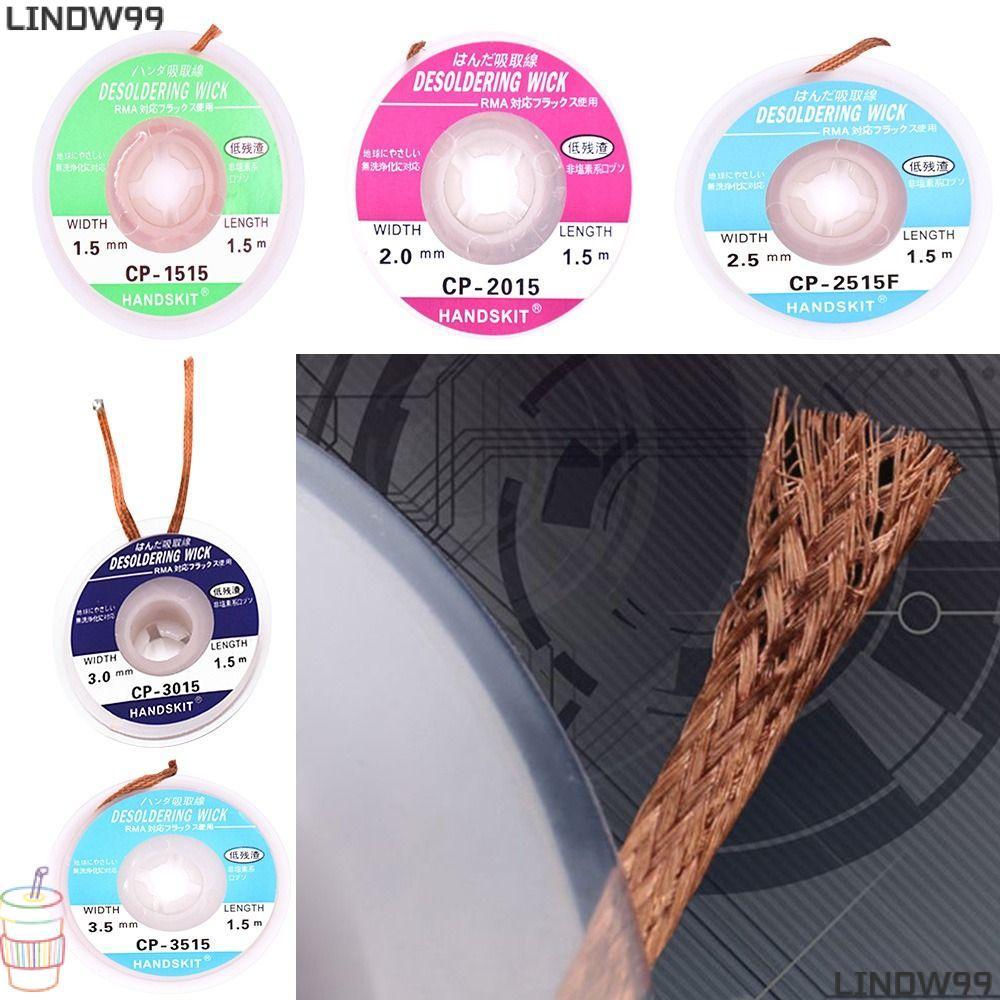 LINDW 1.5/2.0/2.5/3.0/3.5 มม.ทองแดง Solde เครื่องมือเชื่อมลวด Professional Soldering Wick